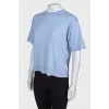 T-shirt with bow and leather inserts on the back