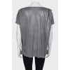 T-shirt with lurex and pleats