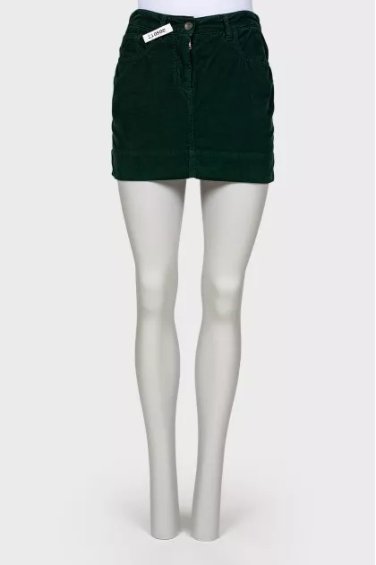 Velor dark green skirt