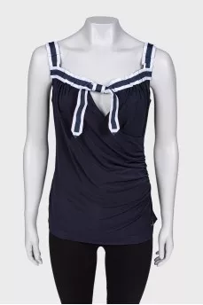 T-shirt with bow and drapery