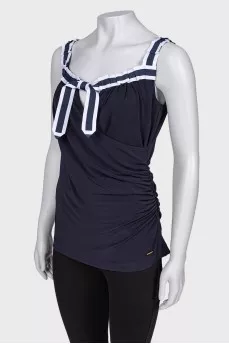 T-shirt with bow and drapery