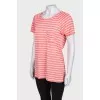 Pink white striped t-shirt