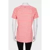 Pink white striped t-shirt
