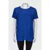Silk T-shirt with embellished sleeves