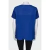 Silk T-shirt with embellished sleeves
