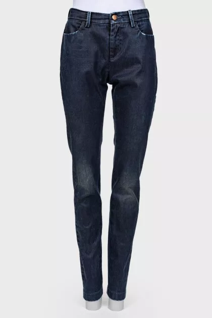 Navy Blue Mid Rise Jeans