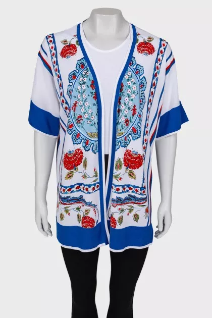 Printed cardigan