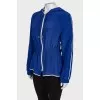 Silk blue jacket with a zipper