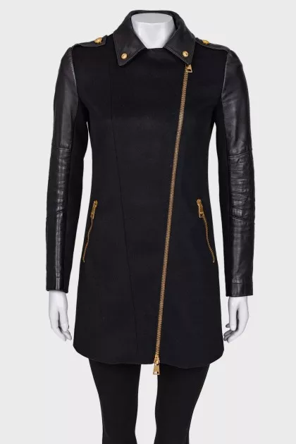 Combined coat with gold hardware