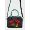 Leather bag with appliqué