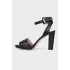 Black leather sandals