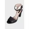 Black leather sandals