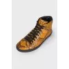 Men's sneakers with snakeskin effect