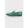 Green Patent Loafers