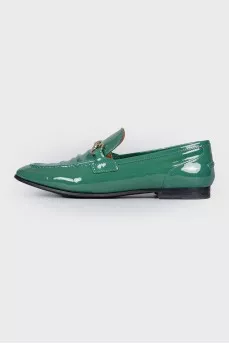 Green Patent Loafers
