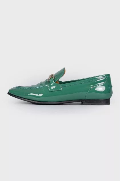 Green Patent Loafers