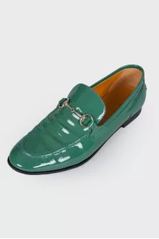 Green Patent Loafers