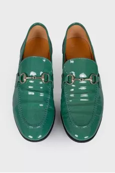 Green Patent Loafers