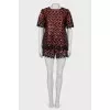 Suit with lace and sequins