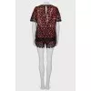 Suit with lace and sequins