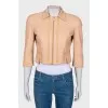 Beige leather jacket