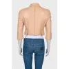 Beige leather jacket