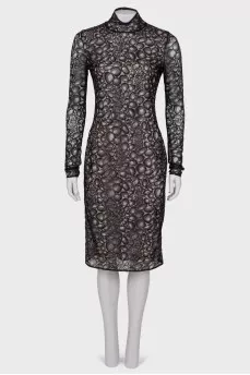 Dress with fitted lace