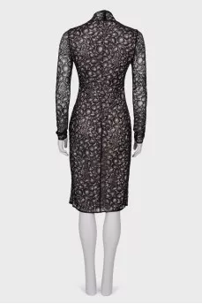 Dress with fitted lace