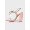 Powder suede sandals