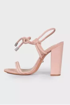 Powder suede sandals