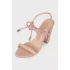 Powder suede sandals