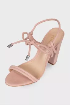 Powder suede sandals