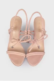Powder suede sandals