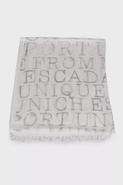 White printed scarf