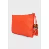 Red tassel clutch 