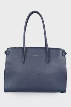 Dark blue leather bag