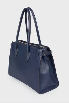 Dark blue leather bag