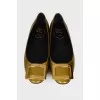 Gold leather ballerinas