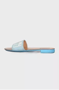 Blue slippers with glitter