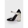 Snakeskin embossed shoes