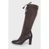Combined brown boots