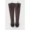 Combined brown boots