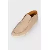 Beige suede boots