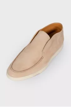 Beige suede boots