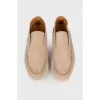 Beige suede boots