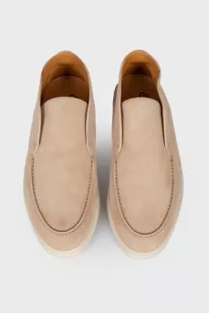 Beige suede boots