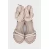 Flat sandals with textiles