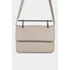 Gray leather bag