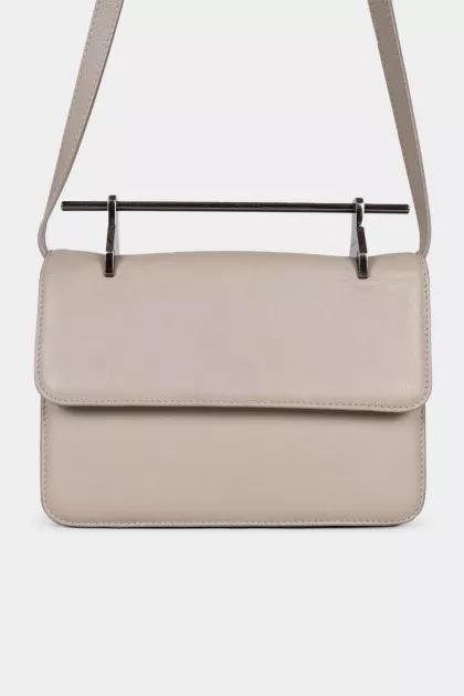 Gray leather bag