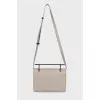 Gray leather bag